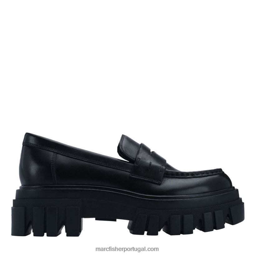 mulheres Marc Fisher morris lugsole mocassim 62B08L449 couro preto