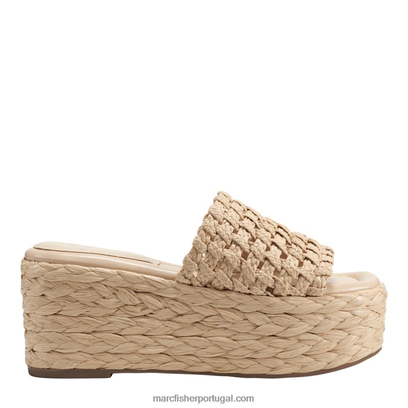 mulheres Marc Fisher sandália com salto plataforma espadrille priya 62B08L252 natural