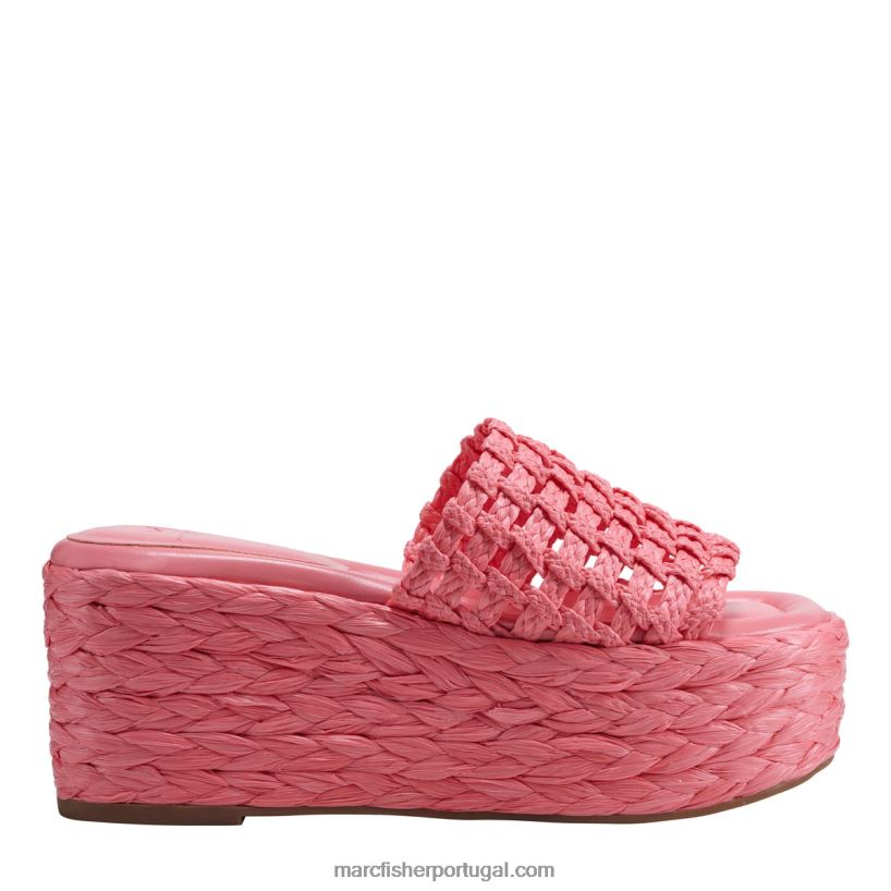 mulheres Marc Fisher sandália com salto plataforma espadrille priya 62B08L256 coral