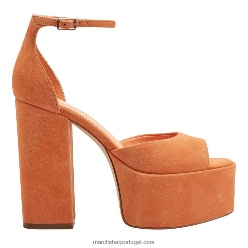 mulheres Marc Fisher sandália plataforma della 62B08L575 laranja