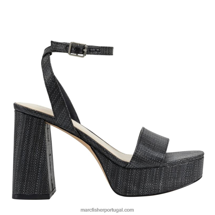 mulheres Marc Fisher sandália plataforma sadel 62B08L549 preto