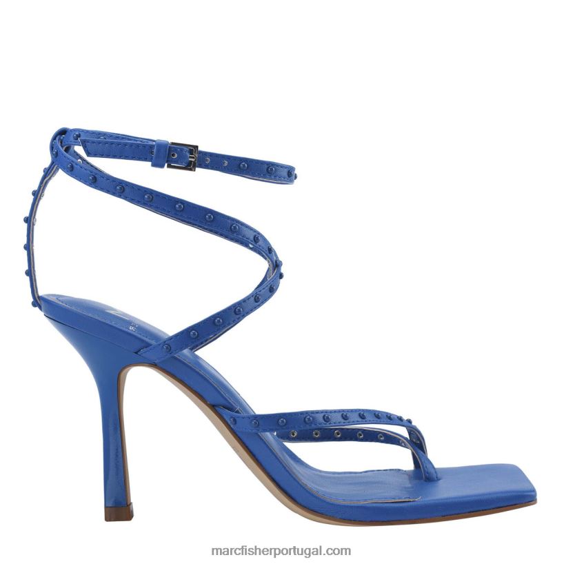 mulheres Marc Fisher dallin sandália salto fino 62B08L423 couro azul