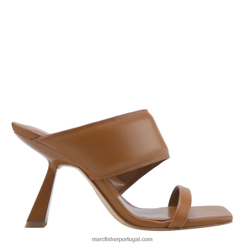 mulheres Marc Fisher deann slide de salto quadrado 62B08L538 couro bege