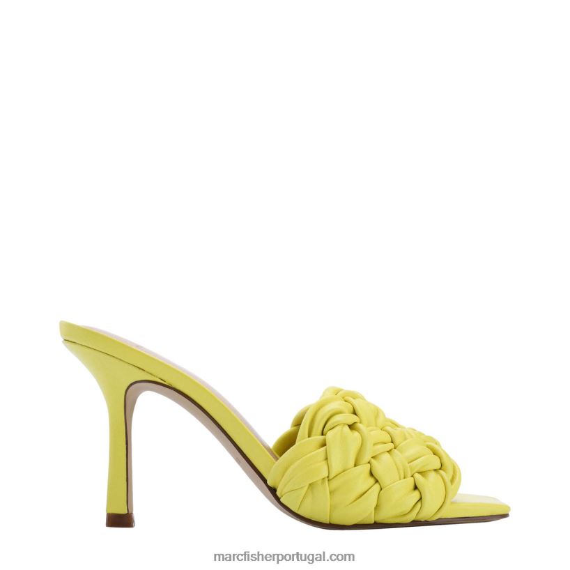 mulheres Marc Fisher deslizamento dedo do pé quadrado draya 62B08L518 couro amarelo