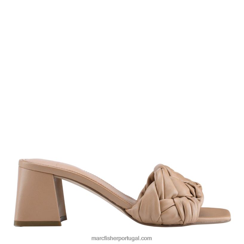 mulheres Marc Fisher sandália cerita com salto bloco 62B08L516 couro natural