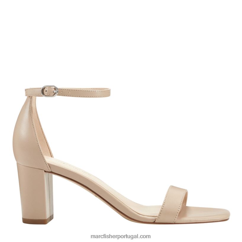 mulheres Marc Fisher sandália jaron com tira no tornozelo 62B08L375 couro marfim