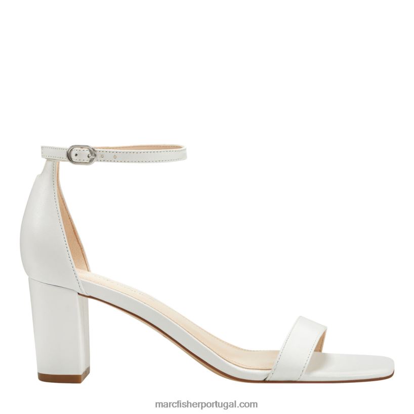 mulheres Marc Fisher sandália jaron com tira no tornozelo 62B08L387 branco