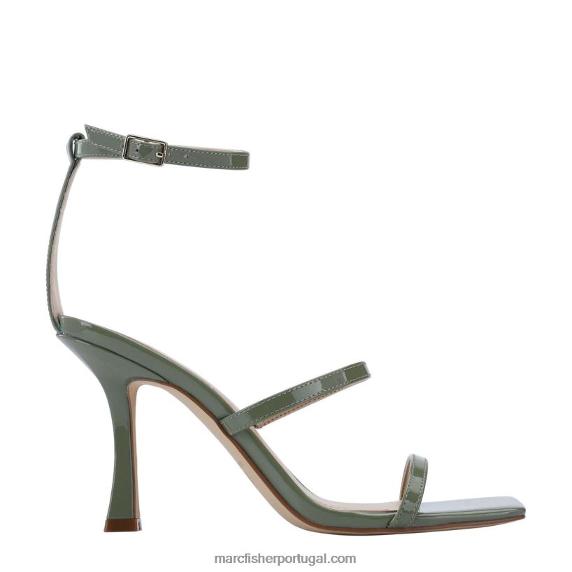 mulheres Marc Fisher sandália salto alto dalida 62B08L393 patente de oliva