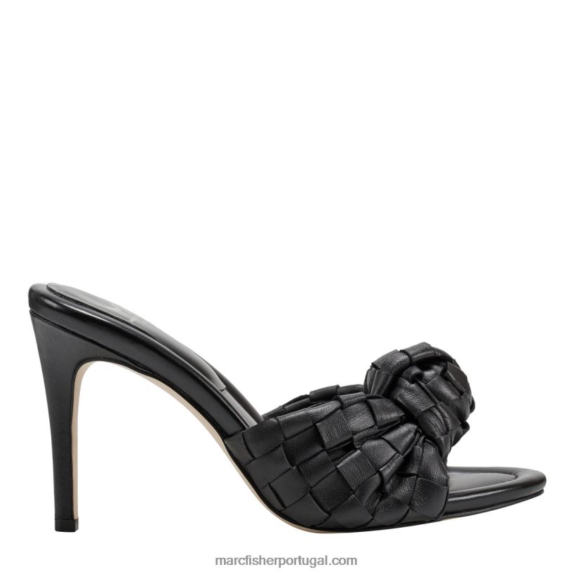 mulheres Marc Fisher sandália salto alto janna 62B08L465 couro preto