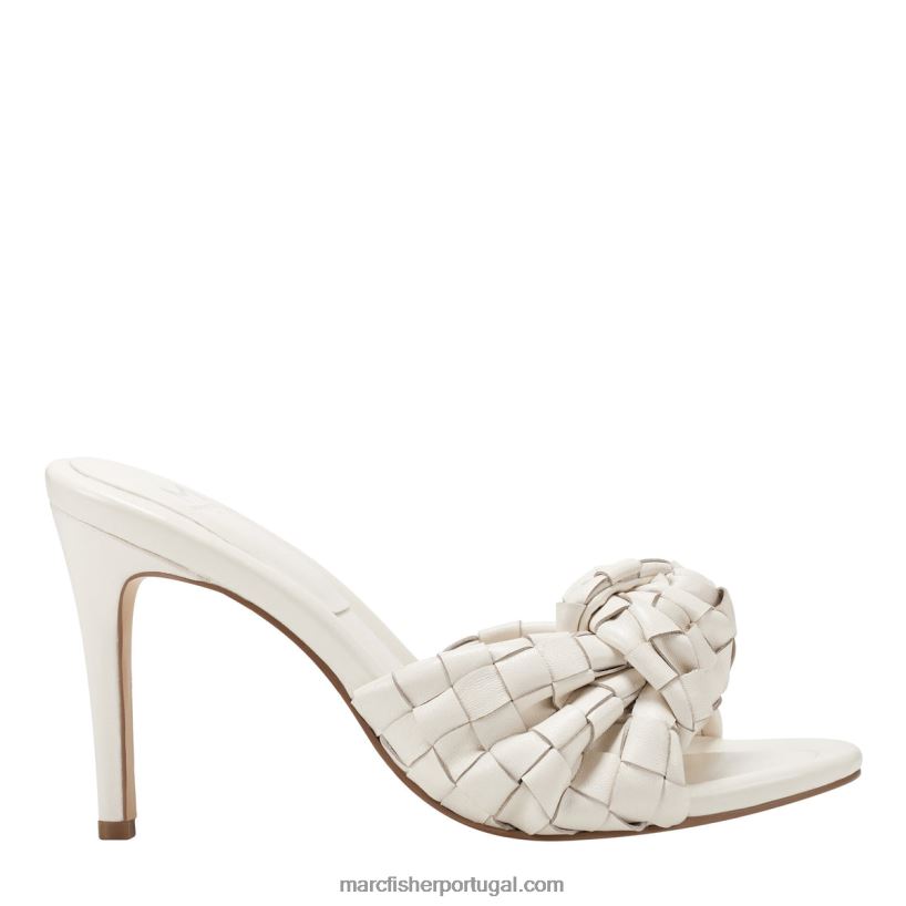 mulheres Marc Fisher sandália salto alto janna 62B08L468 couro creme novo