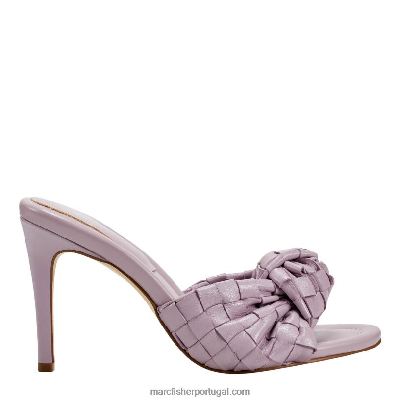 mulheres Marc Fisher sandália salto alto janna 62B08L489 couro lilás claro