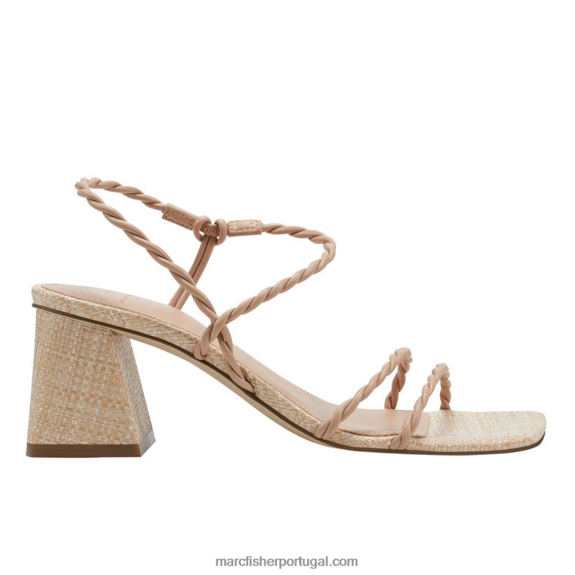 mulheres Marc Fisher sandália salto bloco carys 62B08L333 luz natural