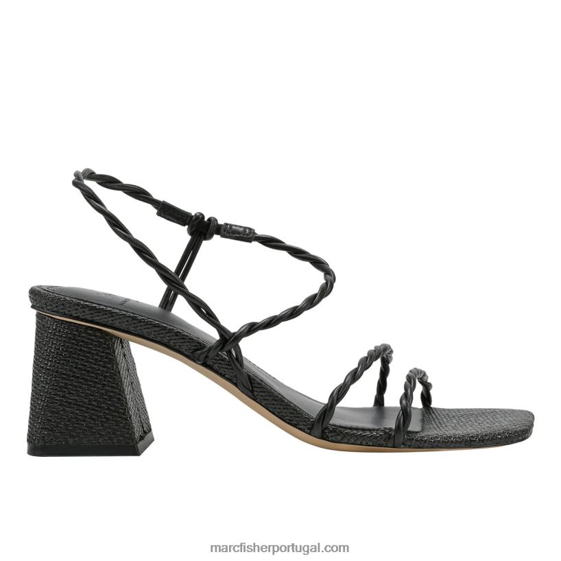 mulheres Marc Fisher sandália salto bloco carys 62B08L345 preto