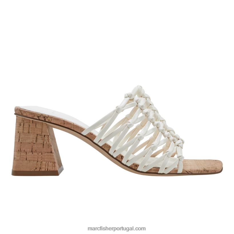 mulheres Marc Fisher sandália salto bloco colica 62B08L459 marfim