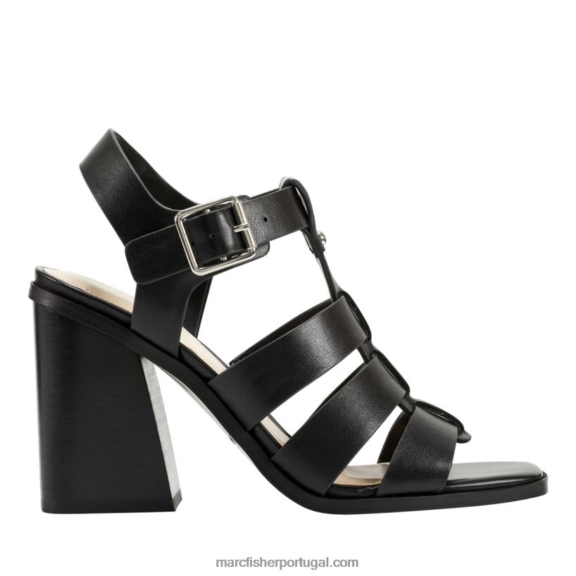 mulheres Marc Fisher sandália salto bloco fynlee 62B08L370 preto