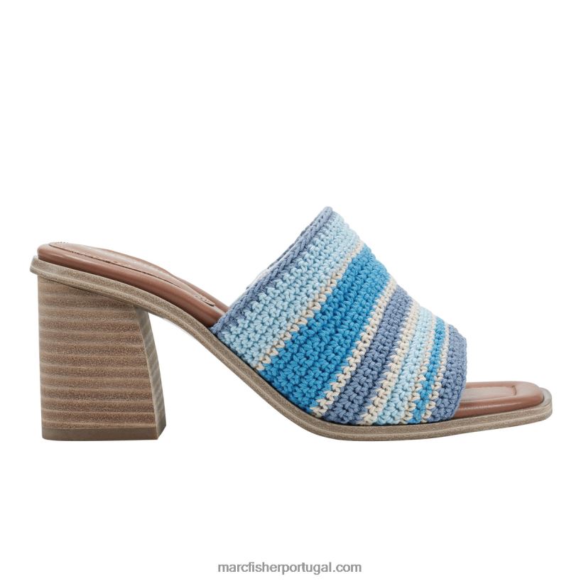 mulheres Marc Fisher sandália salto bloco marnett 62B08L490 azul médio