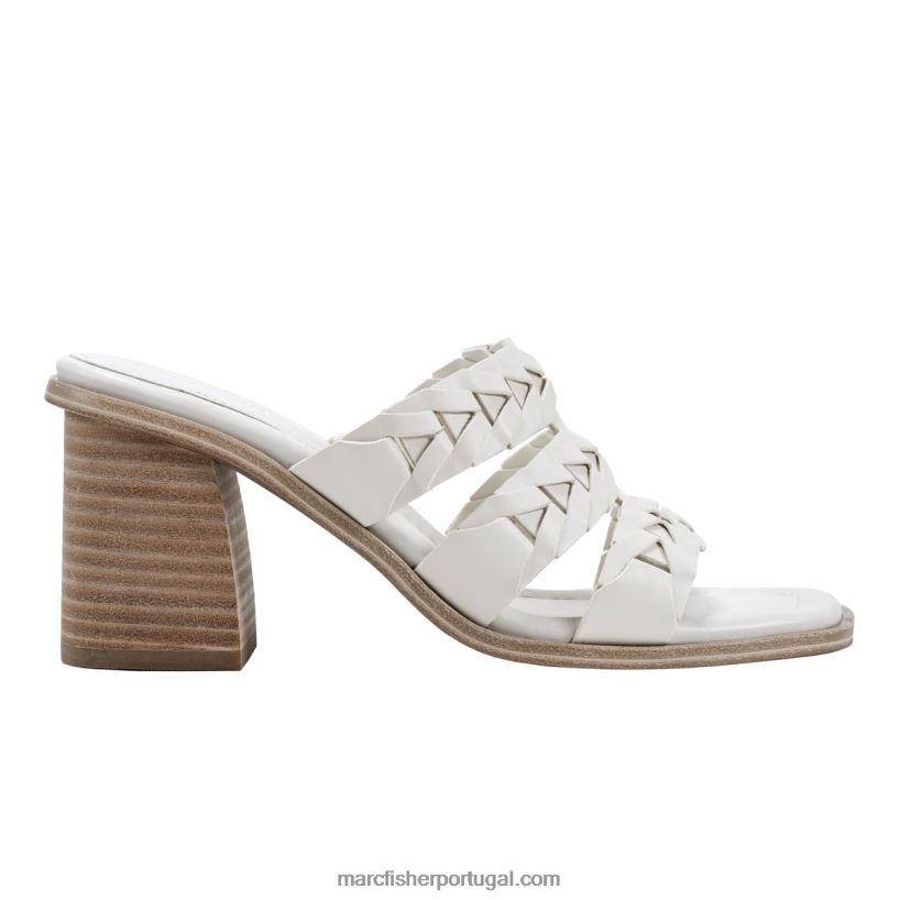 mulheres Marc Fisher sandália salto bloco melita 62B08L487 marfim