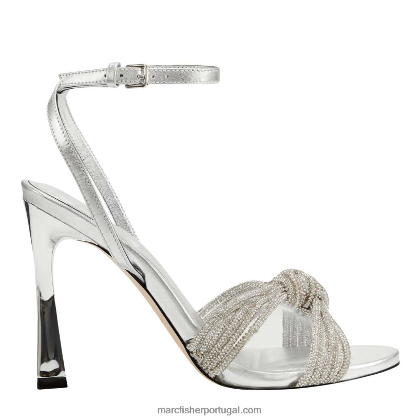 mulheres Marc Fisher sandália salto canellie 62B08L396 cristal de prata