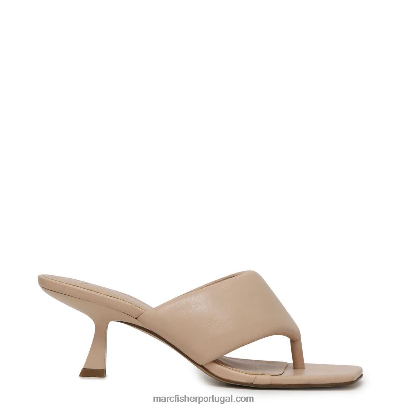 mulheres Marc Fisher sandália salto cici 62B08L536 couro bege