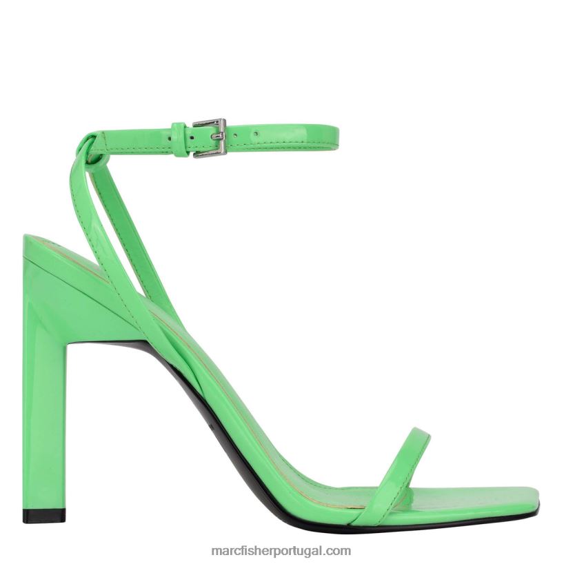 mulheres Marc Fisher sandália salto tiras arthur 62B08L415 couro verde