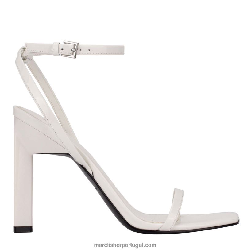 mulheres Marc Fisher sandália salto tiras arthur 62B08L419 couro branco